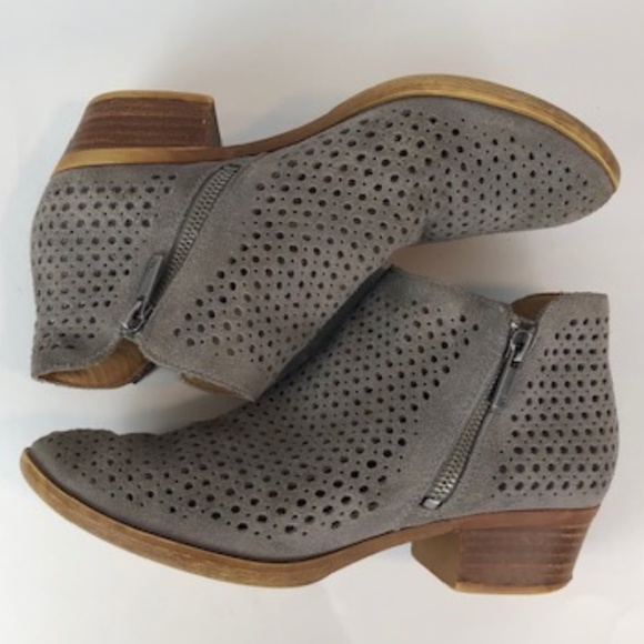Lucky Brand Shoes - Lucky Brand Women's Perforated Ankle Suede Boots Sz 6.5